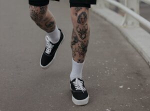 gangster chicano leg tattoos